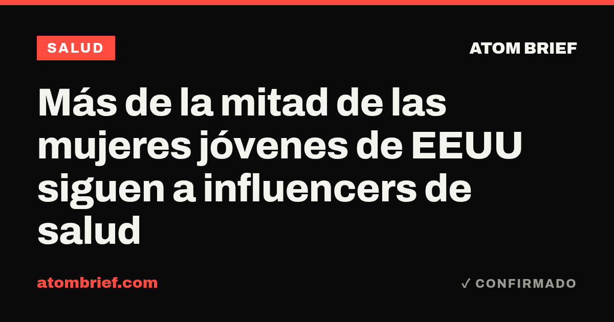 Más de la mitad de las mujeres jóvenes de EEUU siguen a influencers de salud
