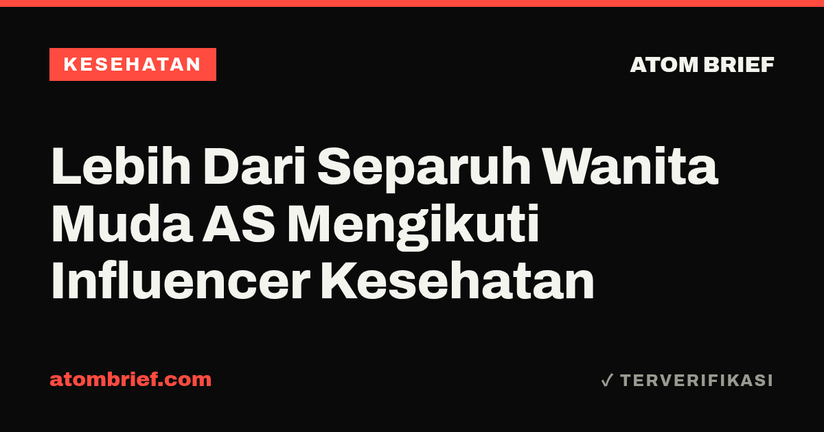 Lebih Dari Separuh Wanita Muda AS Mengikuti Influencer Kesehatan