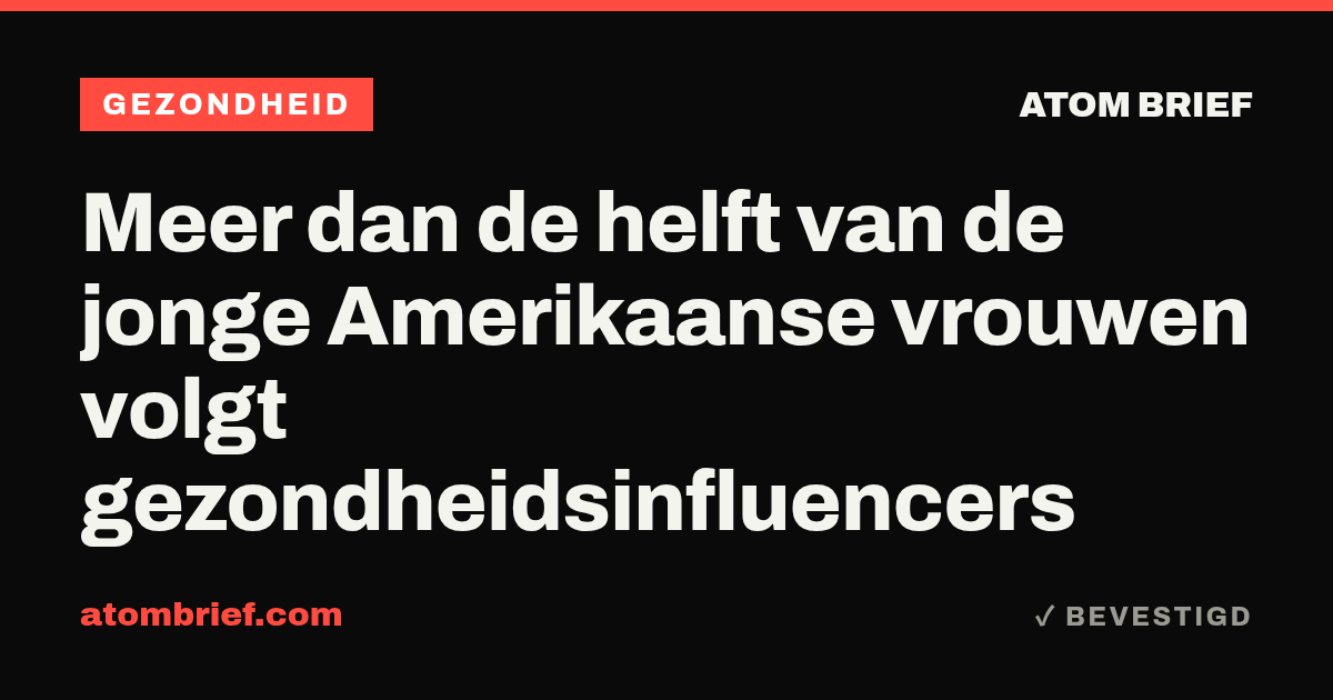 Meer dan de helft van de jonge Amerikaanse vrouwen volgt gezondheidsinfluencers