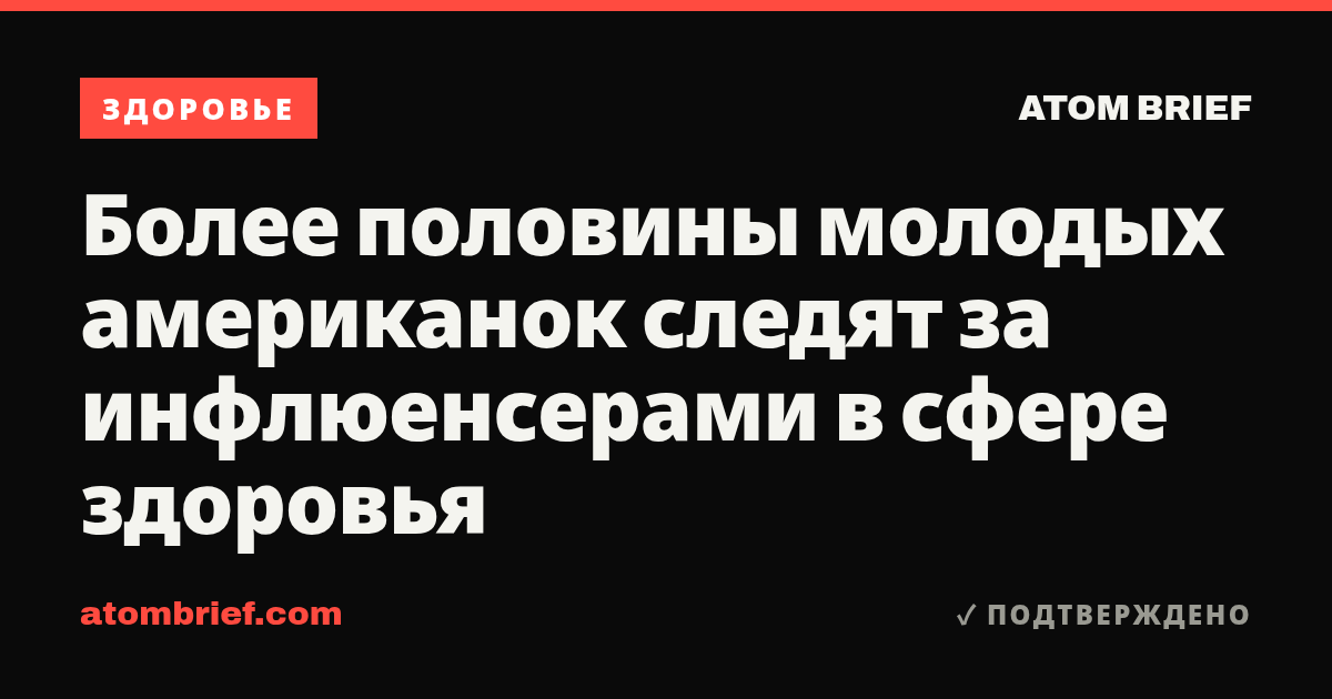 Более половины молодых американок следят за инфлюенсерами в сфере здоровья