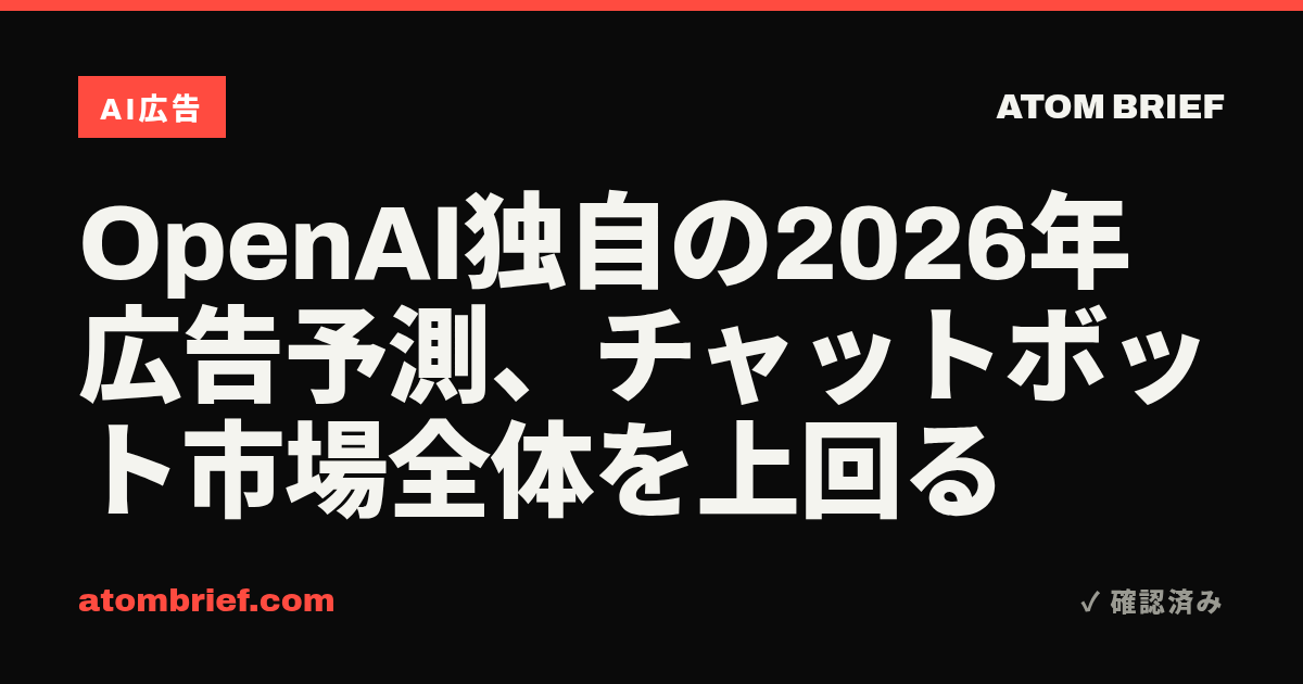 OpenAI独自の2026年広告予測、チャットボット市場全体を上回る