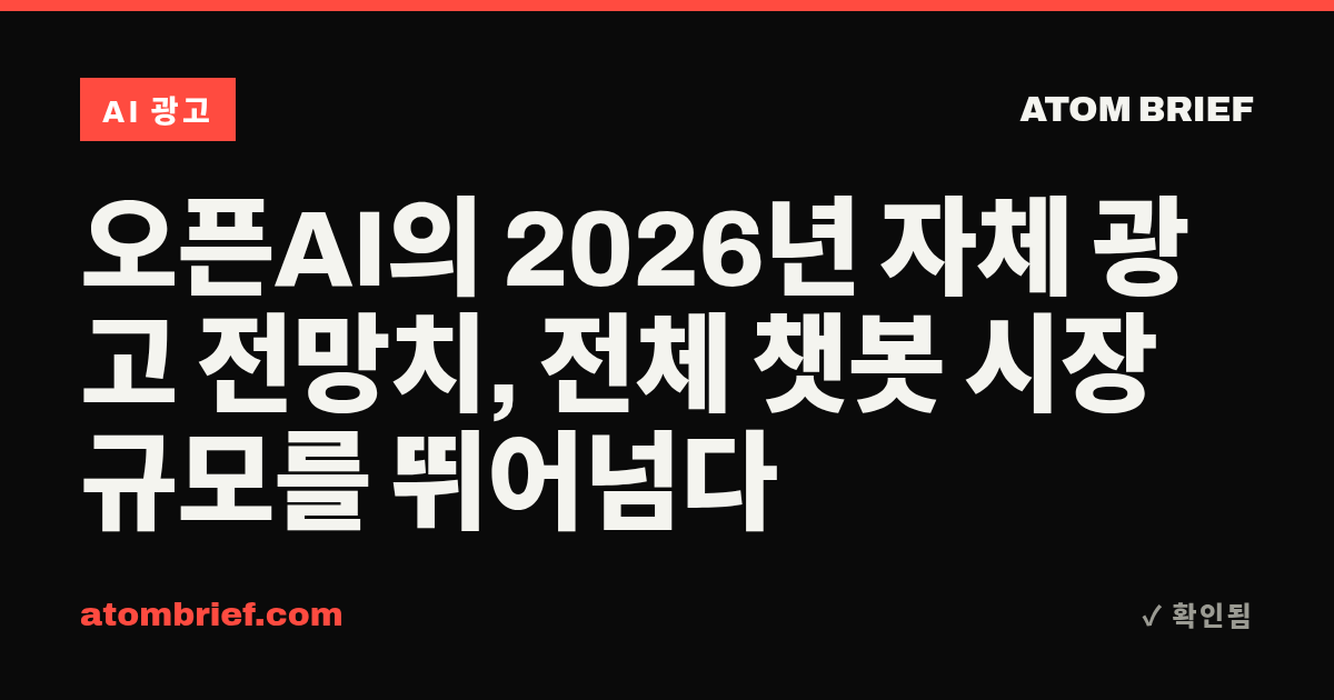 오픈AI의 2026년 자체 광고 전망치, 전체 챗봇 시장 규모를 뛰어넘다