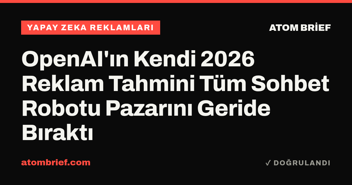 OpenAI'ın Kendi 2026 Reklam Tahmini Tüm Sohbet Robotu Pazarını Geride Bıraktı