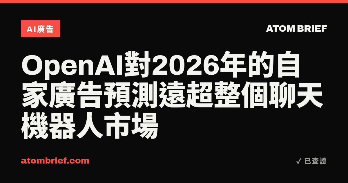 OpenAI對2026年的自家廣告預測遠超整個聊天機器人市場