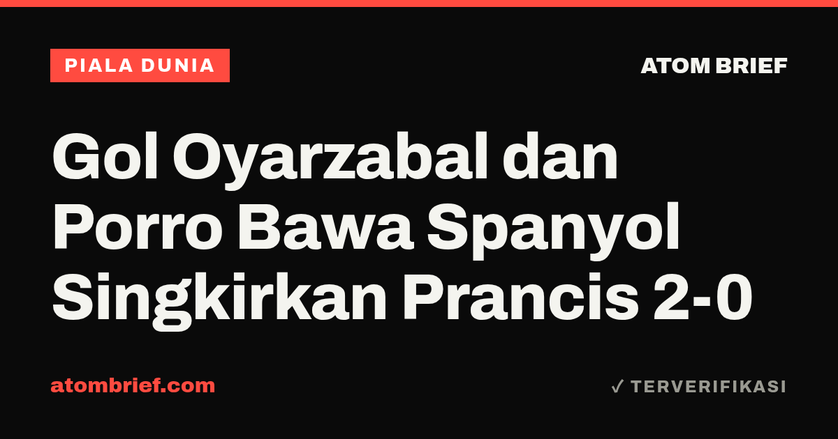 Gol Oyarzabal dan Porro Bawa Spanyol Singkirkan Prancis 2-0