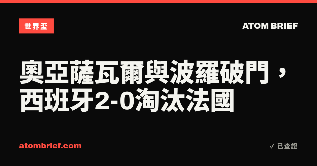 奧亞薩瓦爾與波羅破門，西班牙2-0淘汰法國