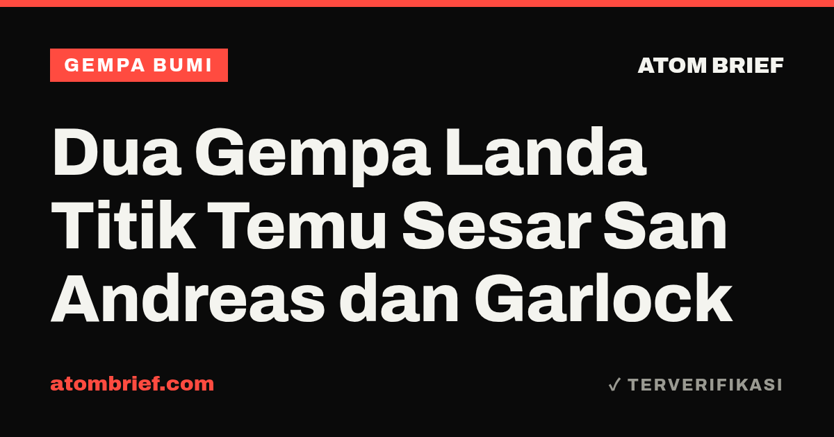Dua Gempa Landa Titik Temu Sesar San Andreas dan Garlock