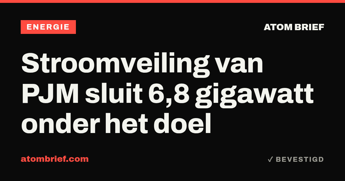 Stroomveiling van PJM sluit 6,8 gigawatt onder het doel