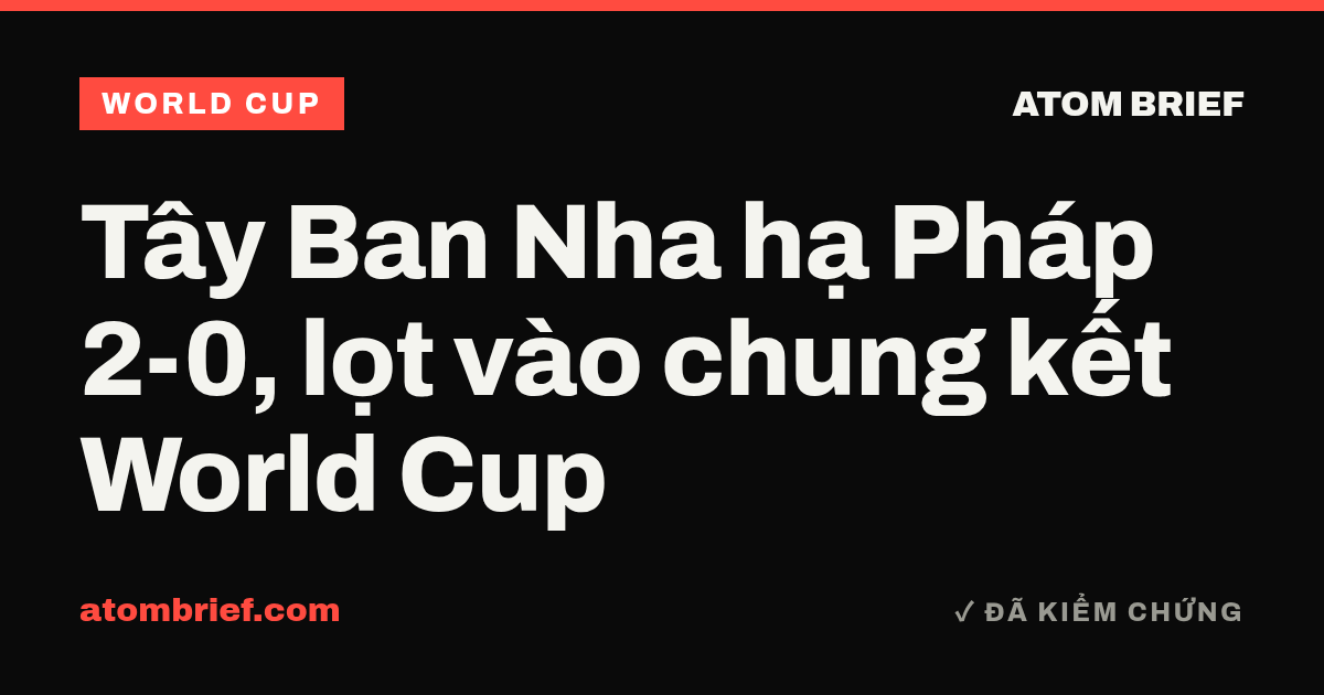 Tây Ban Nha hạ Pháp 2-0, lọt vào chung kết World Cup