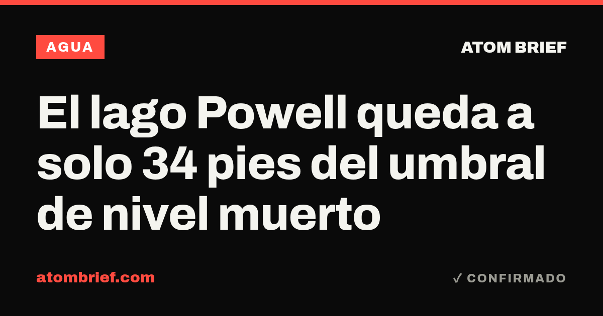 El lago Powell queda a solo 34 pies del umbral de nivel muerto