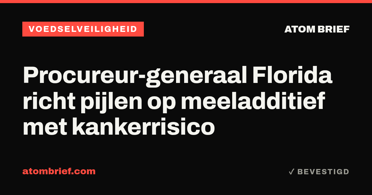 Procureur-generaal Florida richt pijlen op meeladditief met kankerrisico