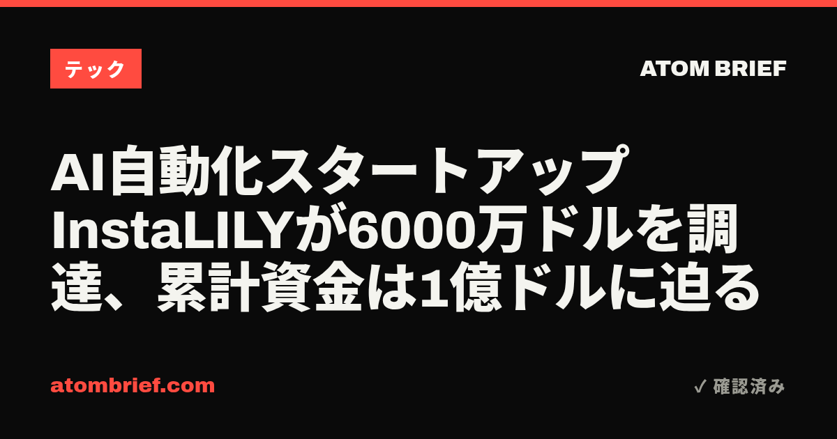 AI自動化スタートアップInstaLILYが6000万ドルを調達、累計資金は1億ドルに迫る
