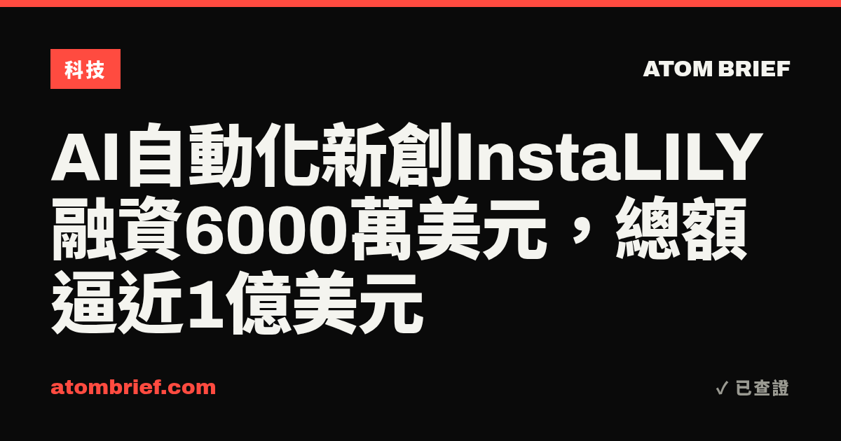 AI自動化新創InstaLILY融資6000萬美元，總額逼近1億美元