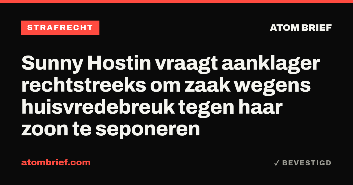 Sunny Hostin vraagt aanklager rechtstreeks om zaak wegens huisvredebreuk tegen haar zoon te seponeren