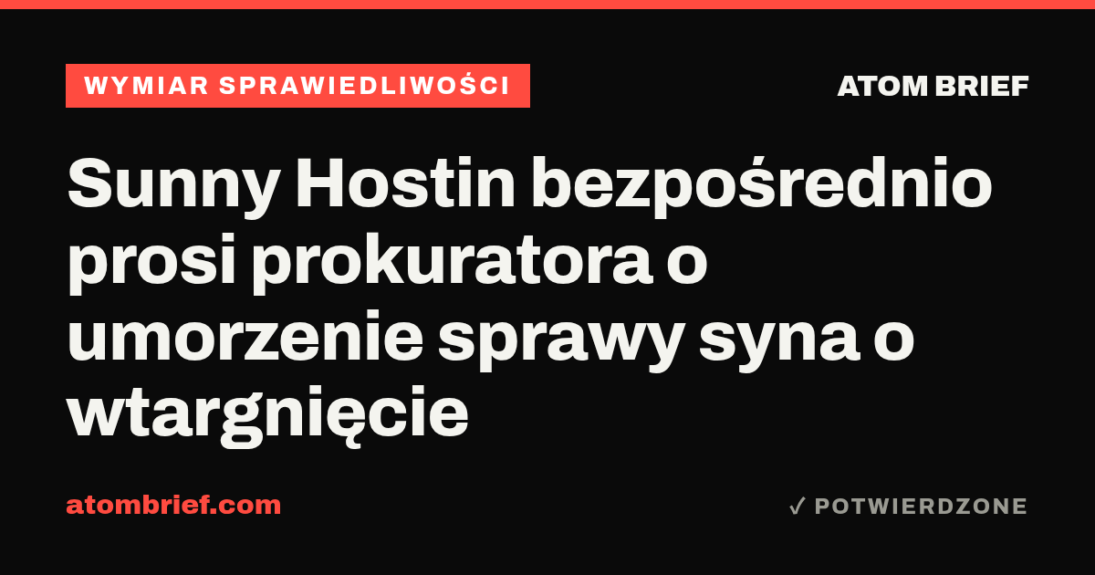 Sunny Hostin bezpośrednio prosi prokuratora o umorzenie sprawy syna o wtargnięcie