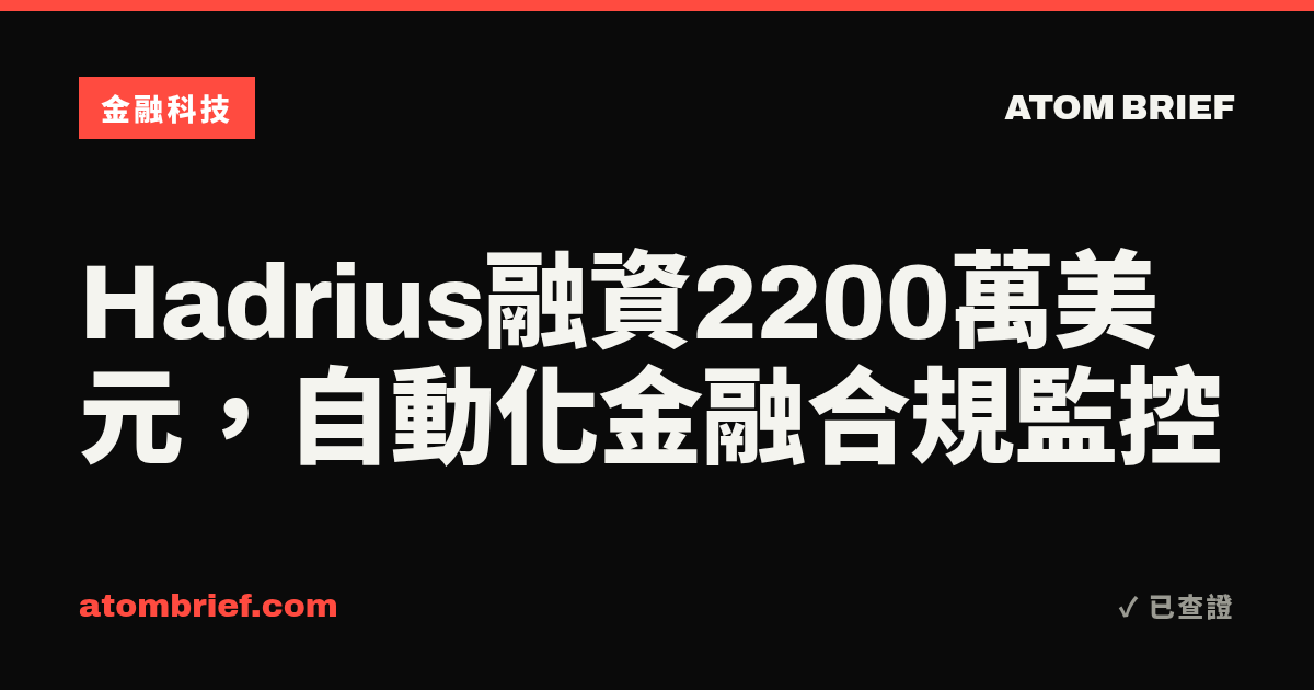 Hadrius融資2200萬美元，自動化金融合規監控
