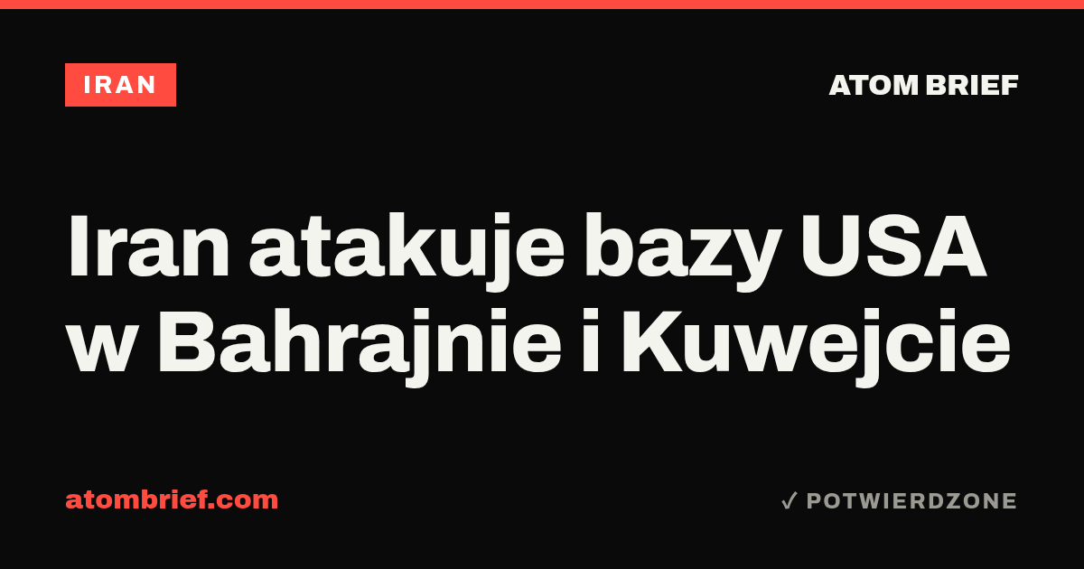 Iran atakuje bazy USA w Bahrajnie i Kuwejcie