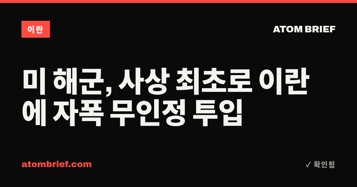 미 해군, 사상 최초로 이란에 자폭 무인정 투입