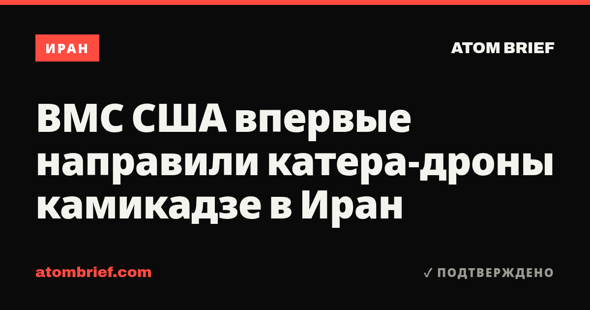 ВМС США впервые направили катера-дроны камикадзе в Иран