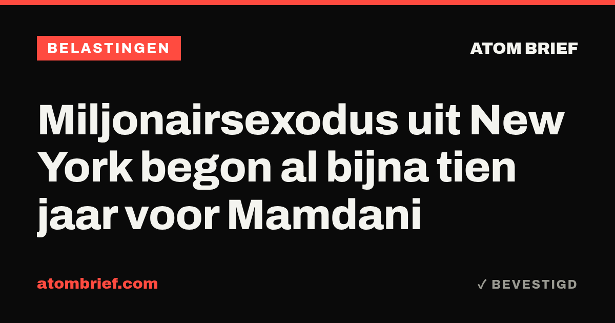 Miljonairsexodus uit New York begon al bijna tien jaar voor Mamdani