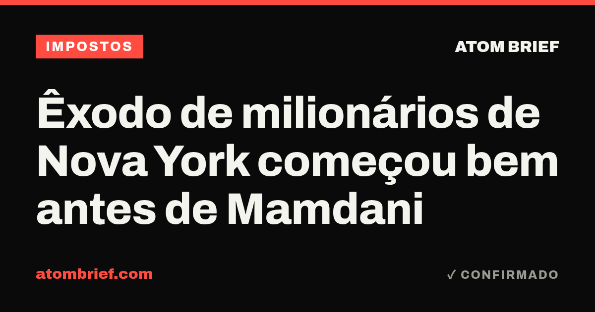Êxodo de milionários de Nova York começou bem antes de Mamdani