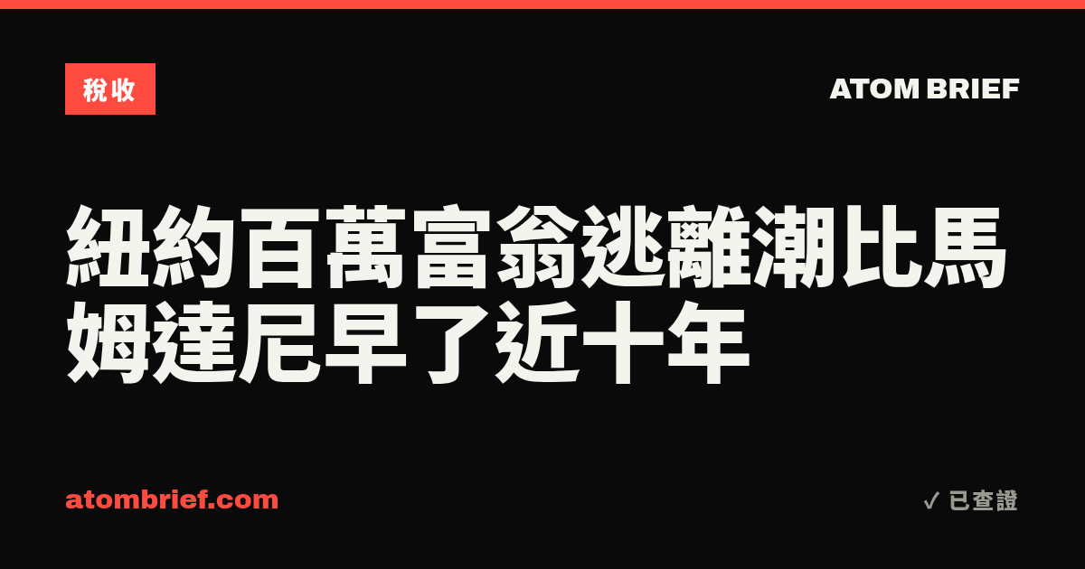 紐約百萬富翁逃離潮比馬姆達尼早了近十年