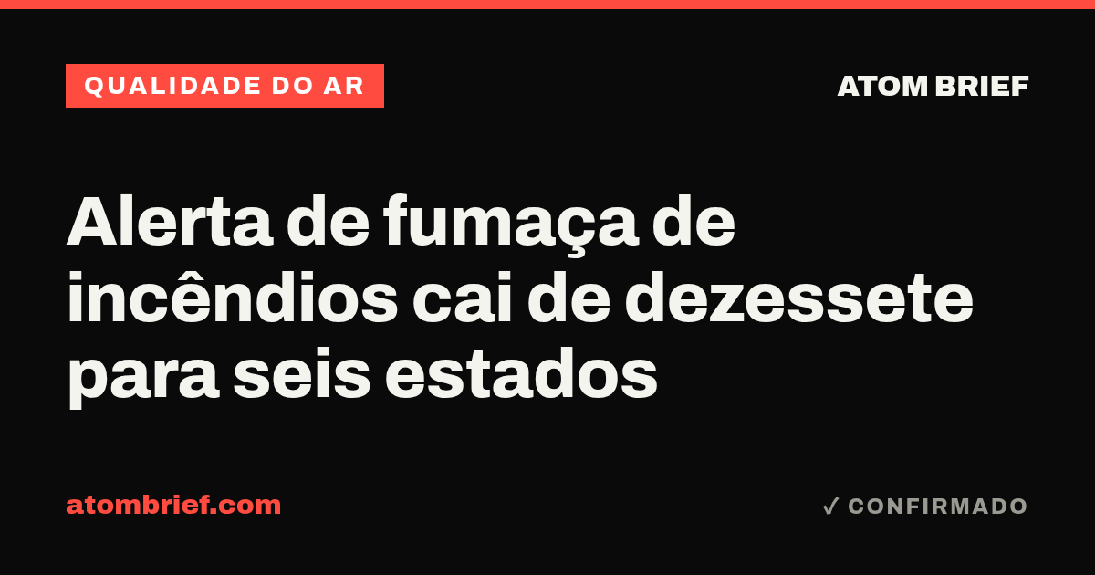 Alerta de fumaça de incêndios cai de dezessete para seis estados