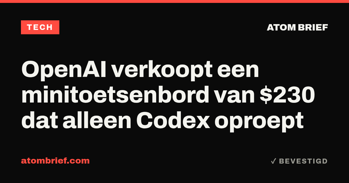 OpenAI verkoopt een minitoetsenbord van $230 dat alleen Codex oproept