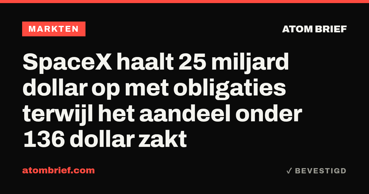 SpaceX haalt 25 miljard dollar op met obligaties terwijl het aandeel onder 136 dollar zakt
