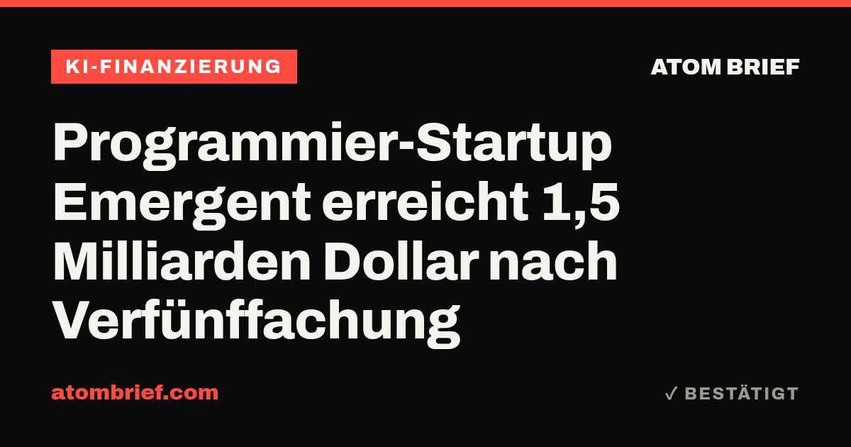 Programmier-Startup Emergent erreicht 1,5 Milliarden Dollar nach Verfünffachung