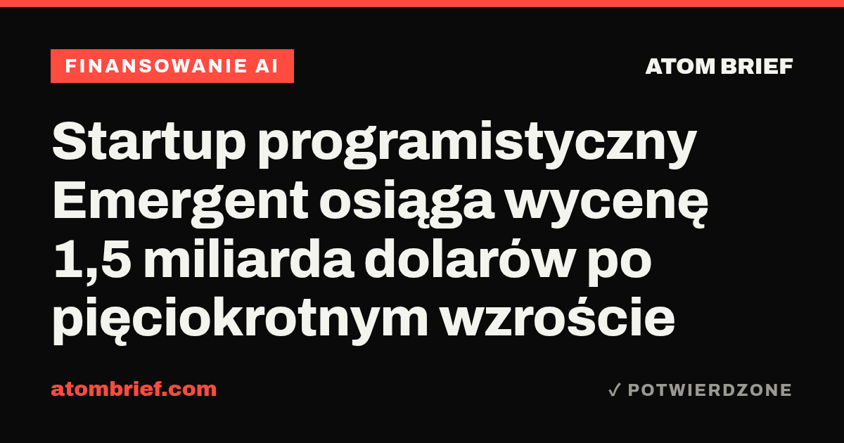 Startup programistyczny Emergent osiąga wycenę 1,5 miliarda dolarów po pięciokrotnym wzroście