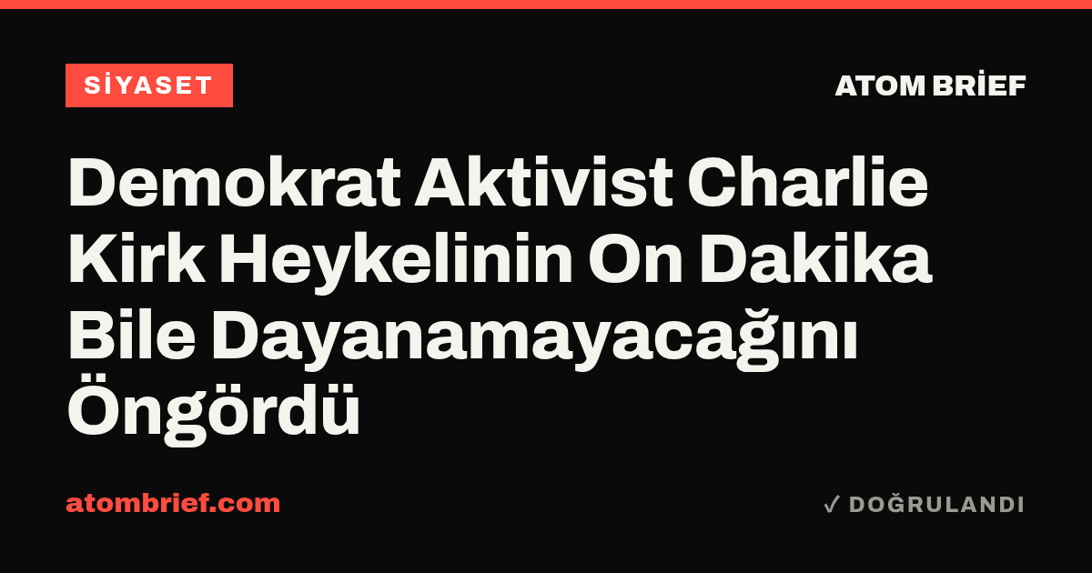 Demokrat Aktivist Charlie Kirk Heykelinin On Dakika Bile Dayanamayacağını Öngördü