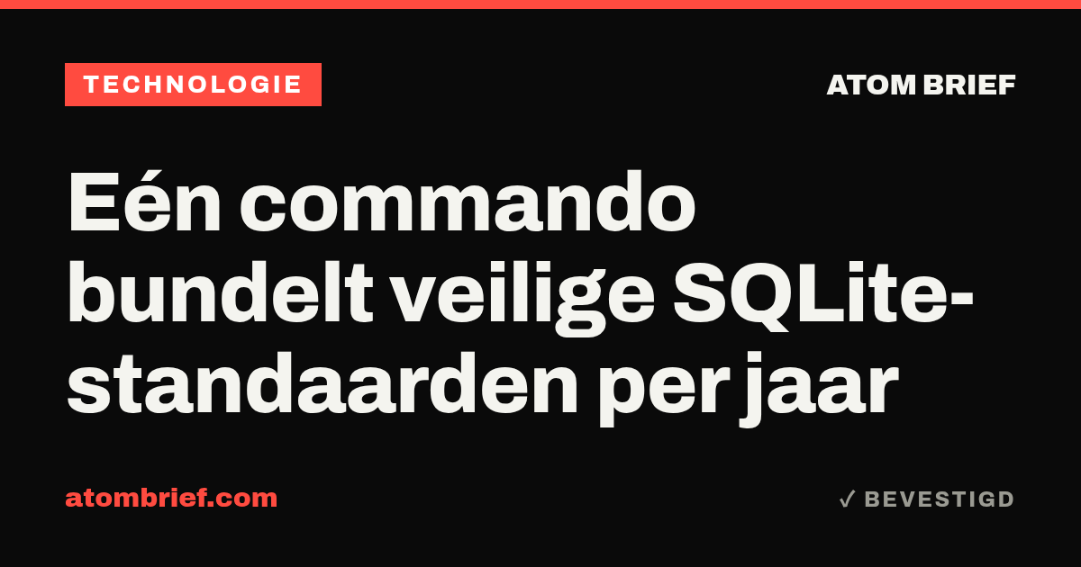 Eén commando bundelt veilige SQLite-standaarden per jaar