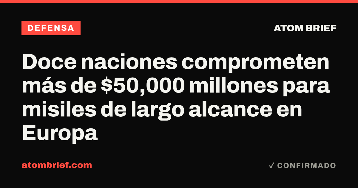 Doce naciones comprometen más de $50,000 millones para misiles de largo alcance en Europa