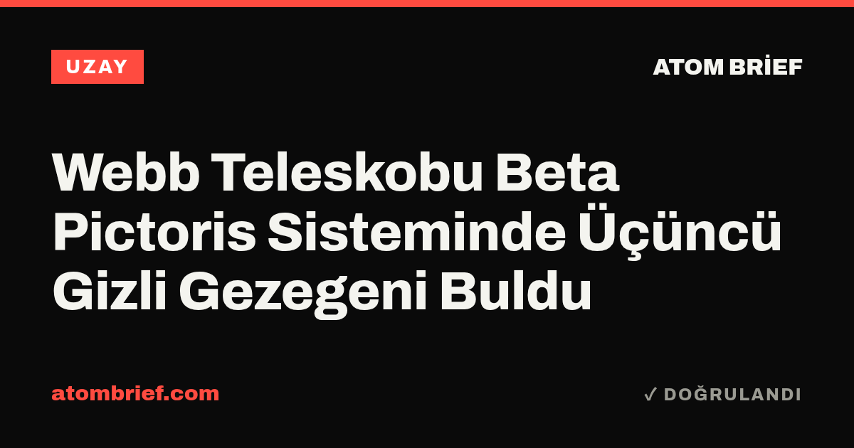 Webb Teleskobu Beta Pictoris Sisteminde Üçüncü Gizli Gezegeni Buldu