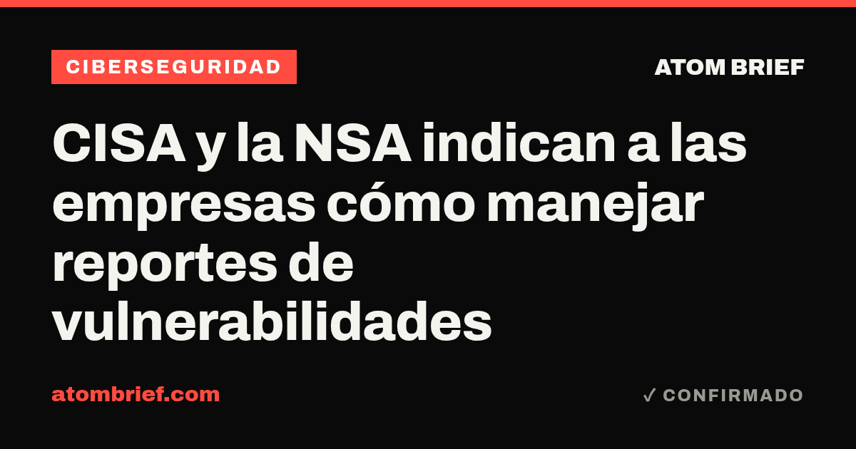 CISA y la NSA indican a las empresas cómo manejar reportes de vulnerabilidades