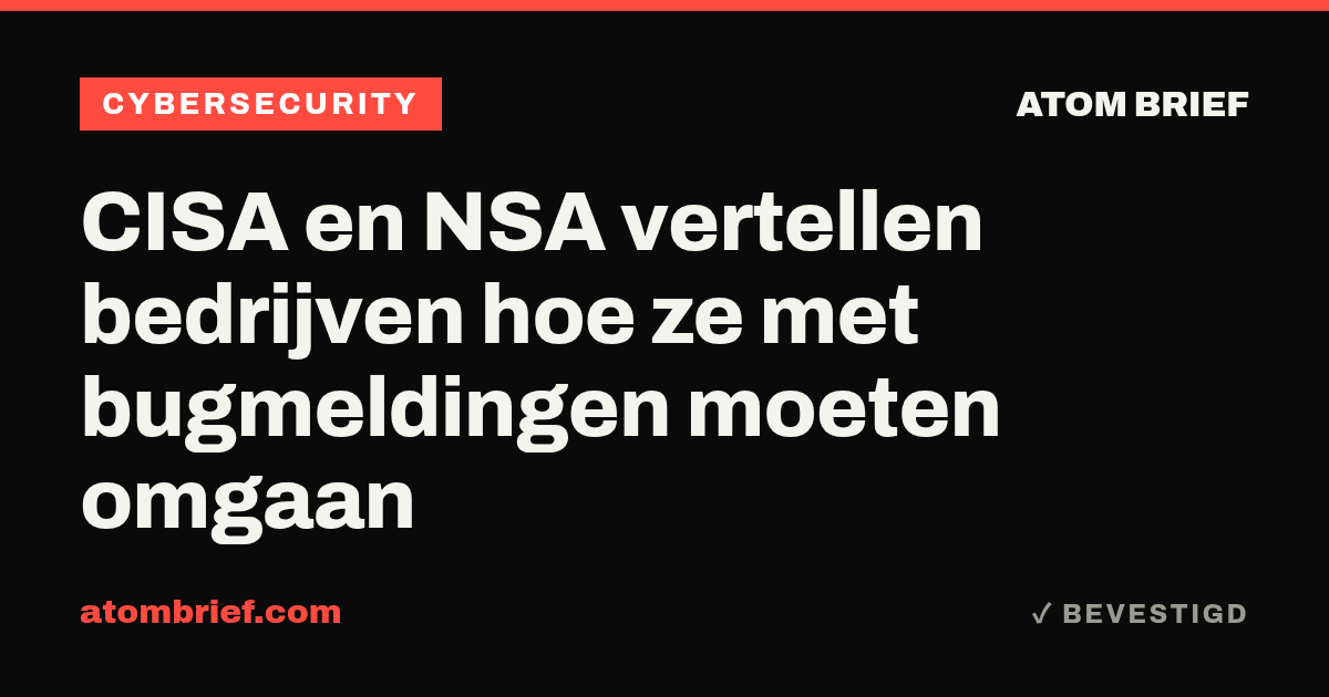 CISA en NSA vertellen bedrijven hoe ze met bugmeldingen moeten omgaan