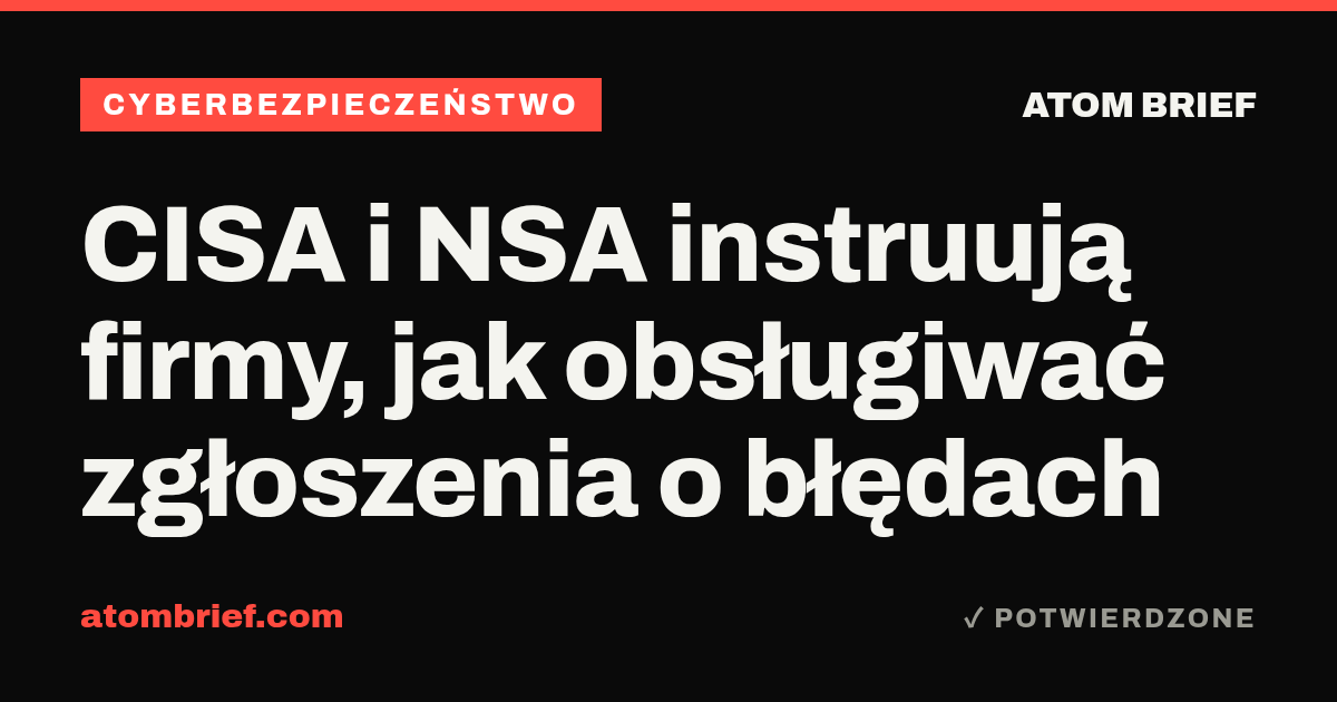 CISA i NSA instruują firmy, jak obsługiwać zgłoszenia o błędach