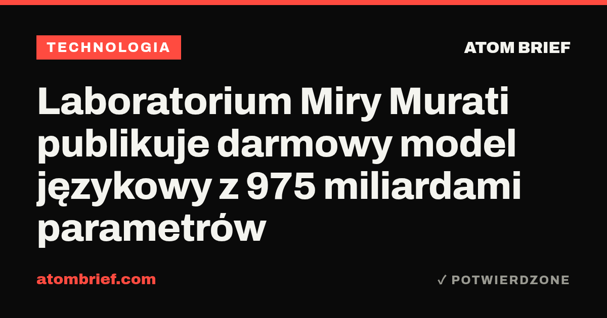 Laboratorium Miry Murati publikuje darmowy model językowy z 975 miliardami parametrów