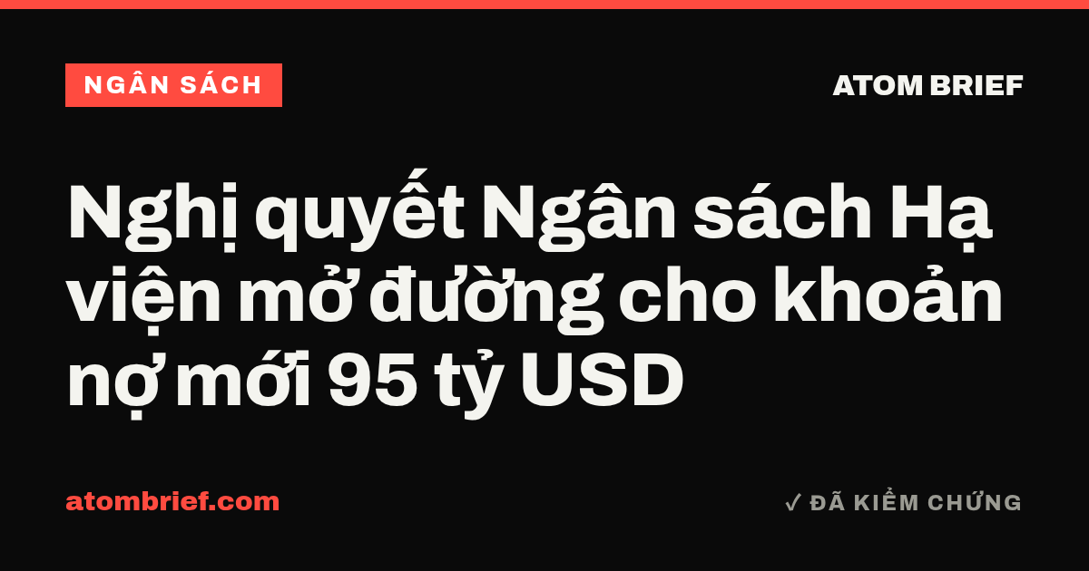 Nghị quyết Ngân sách Hạ viện mở đường cho khoản nợ mới 95 tỷ USD