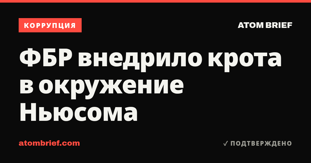 ФБР внедрило крота в окружение Ньюсома