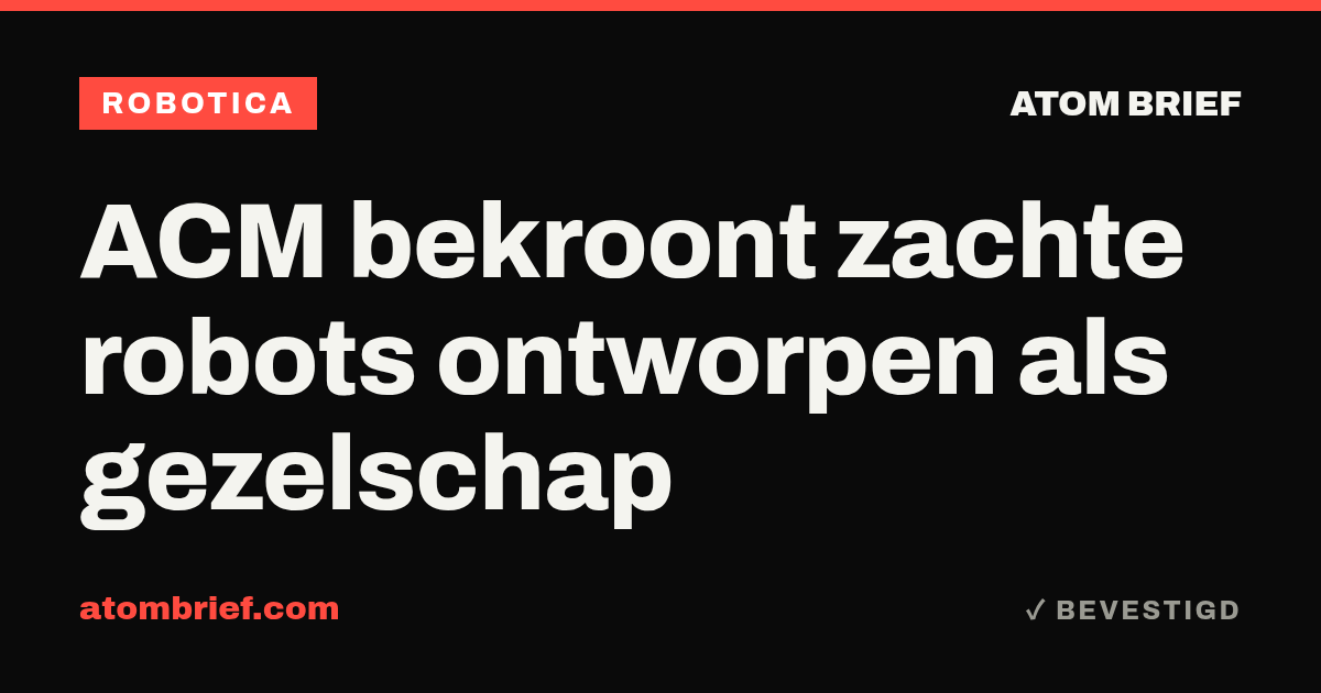 ACM bekroont zachte robots ontworpen als gezelschap