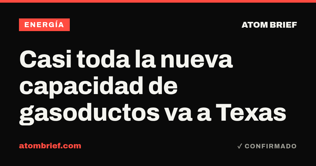 Casi toda la nueva capacidad de gasoductos va a Texas