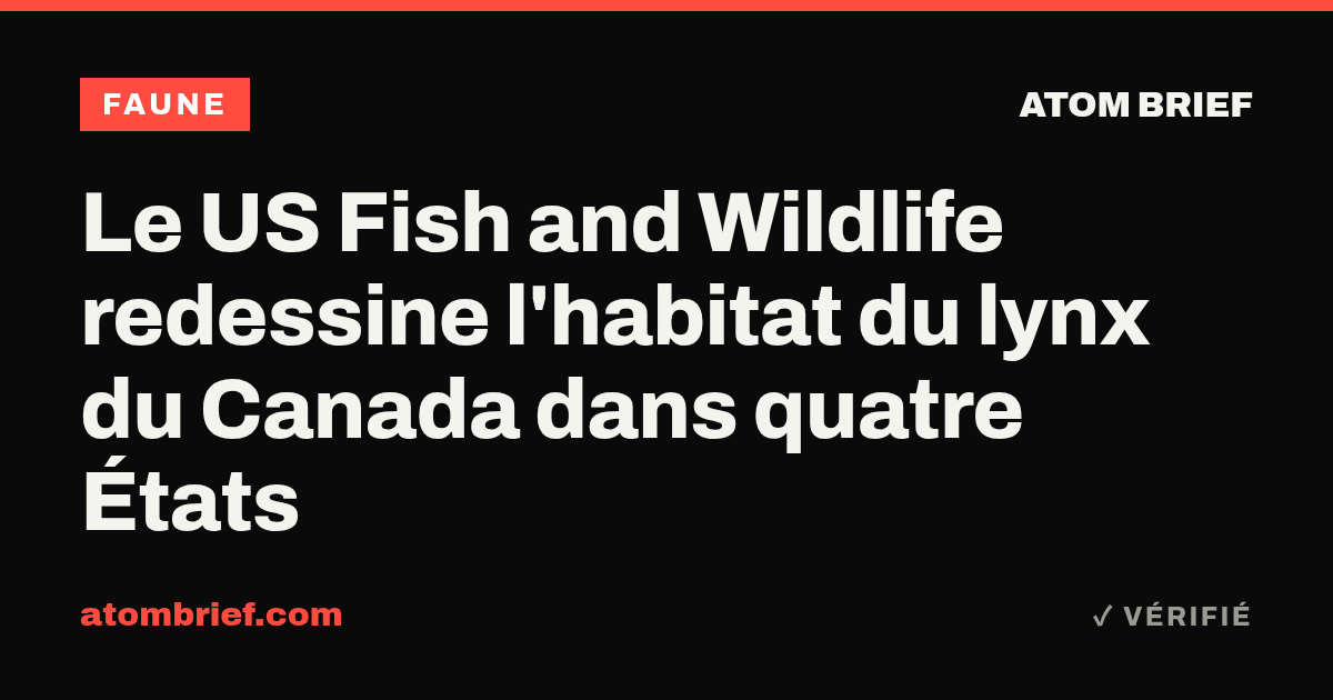 Le US Fish and Wildlife redessine l'habitat du lynx du Canada dans quatre États