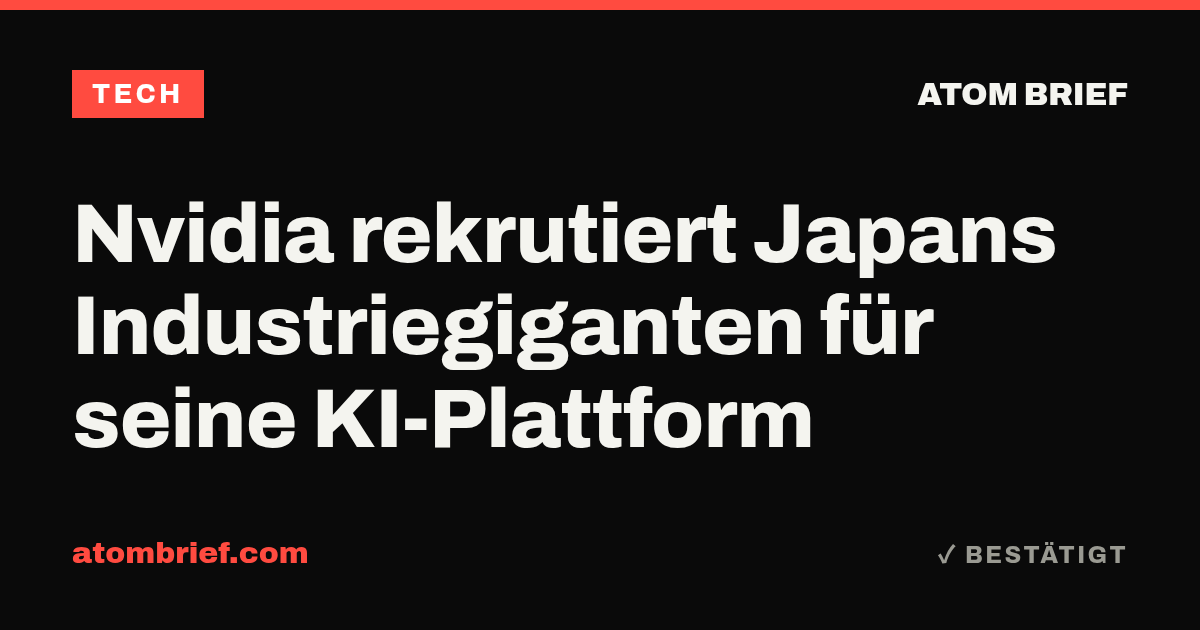 Nvidia rekrutiert Japans Industriegiganten für seine KI-Plattform