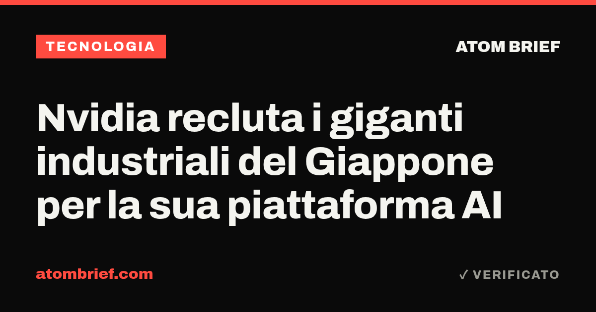 Nvidia recluta i giganti industriali del Giappone per la sua piattaforma AI