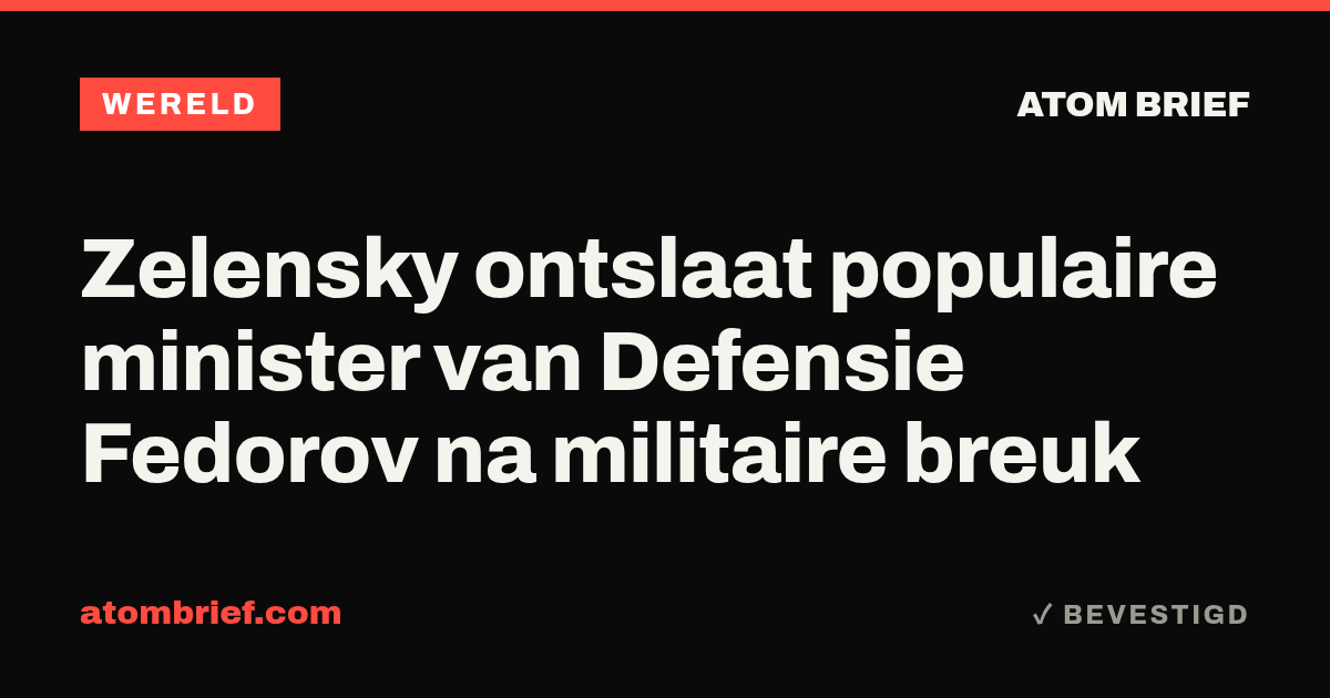 Zelensky ontslaat populaire minister van Defensie Fedorov na militaire breuk