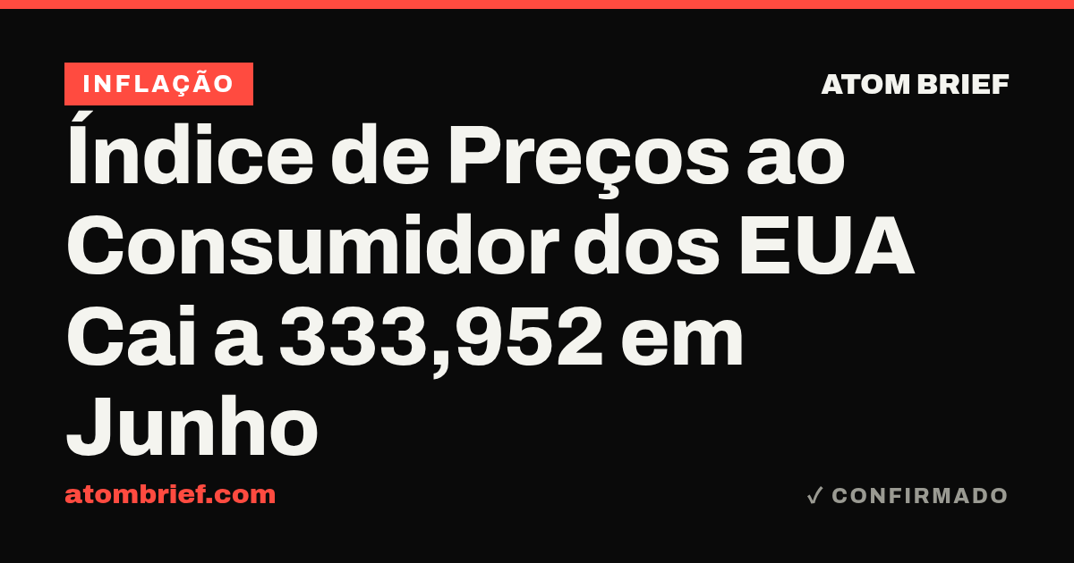 Índice de Preços ao Consumidor dos EUA Cai a 333,952 em Junho