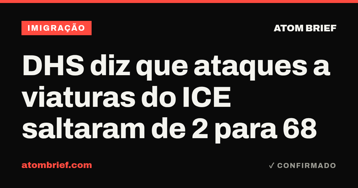 DHS diz que ataques a viaturas do ICE saltaram de 2 para 68
