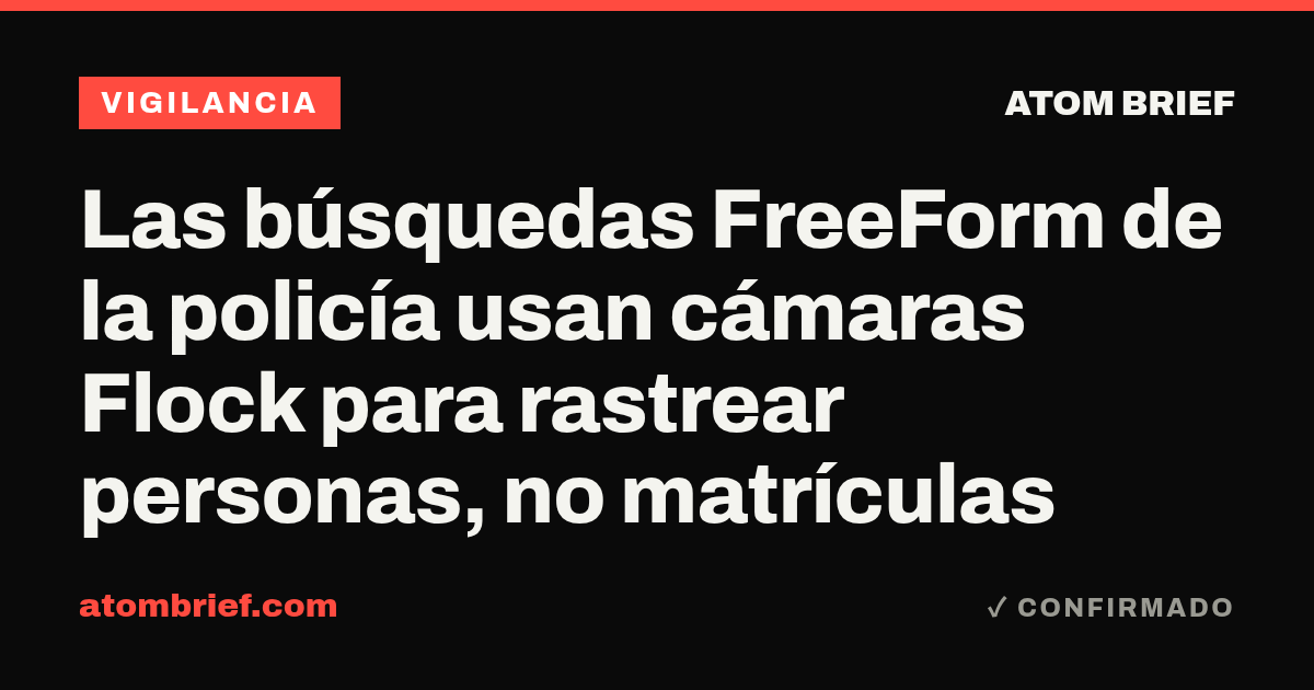 Las búsquedas FreeForm de la policía usan cámaras Flock para rastrear personas, no matrículas